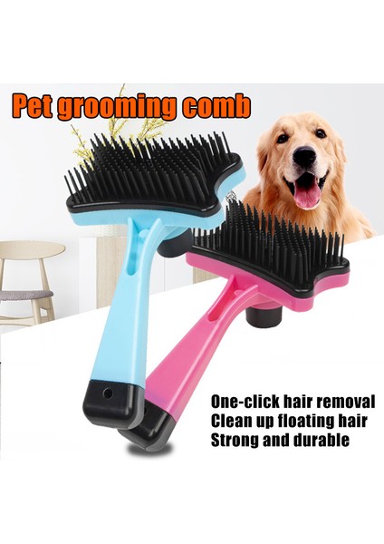 Kedi ve Köpekler Için Mavi Plastik Itme Fırçası Pet Damat Banyo Fırçası Epilasyon Fırçası (Yurt Dışından) indirimleri