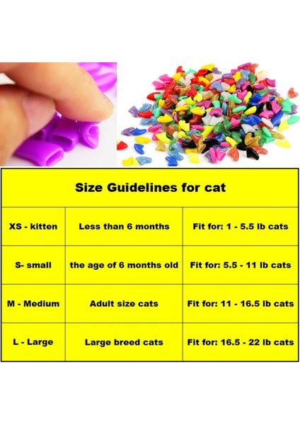 Mavi L Yeni Moda Renkli Kedi Tırnak Kapakları Yumuşak Kedi Pençesi Yumuşak Paws 20 Adet/grup Ücretsiz Yapışkan Tutkal ile Boyut Xs S M Lgift Pet Için (Yurt Dışından)