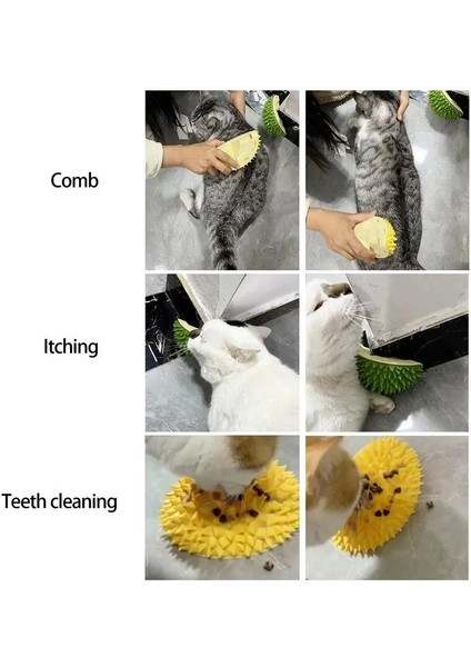 Yeşil Kedi Masaj Fırçası Tarak Durian Şekli Tırmalama Duvar Köşe Fırça Araçları Pet Kediler Saç Çıkarıcı Fırça Temizleyici Bakım Malzemeleri (Yurt Dışından) indirimleri
