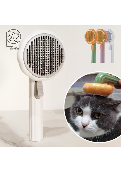 LQ10018W Kedi Bakım Fırçası Kabak Tarak Köpekler Kediler Için Saç Çıkarıcı Fırça Pet Saç Dökülme Kendi Kendini Temizleyen Tarak Köpek Bakım Araçları (Yurt Dışından) indirimleri
