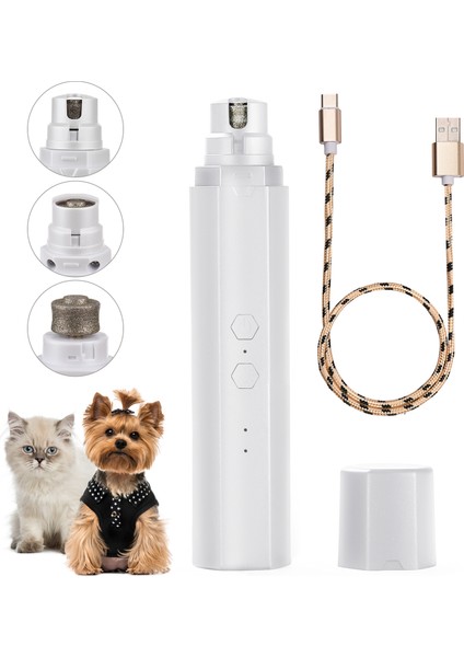 Beyaz Elektrikli Tırnak Makası Köpek Kedi Için Şarj Edilebilir USB Şarj Tırnak Öğütücüler Düşük Gürültü Kedi Paws Tırnak Bakım Giyotin Araçları (Yurt Dışından)