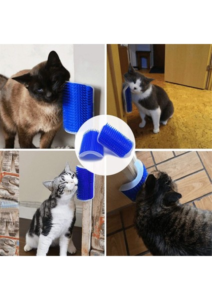 3 Adet-Catnip Stvk Kedi Aksesuarları Pet Kedi Kendini Damat Duvar Köşe Masaj Tarak Kediler Fırça ile Catnip Kediler Tarak Uzun ve Kısa Kürk (Yurt Dışından)