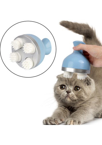 Beyaz Stres Rahatlatmak Şarj Edilebilir Elektrikli Kafa Masajı Kafa Derisi Vücut Omuz Boyun Pet Kedi Köpek Masajı Çok Fonksiyonlu (Yurt Dışından)