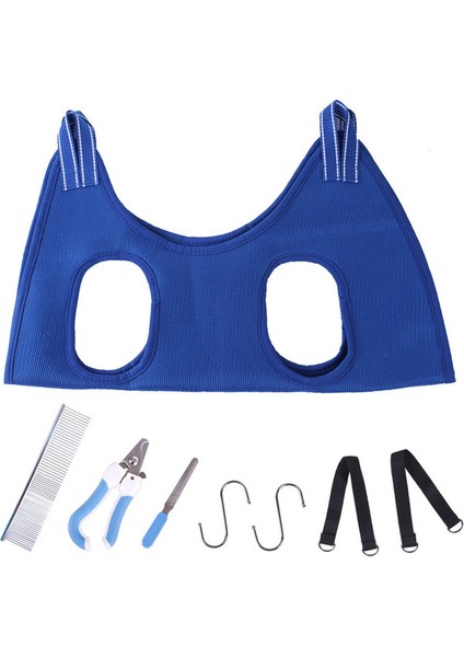 Mavi Set L Çivi Kesme Ve Saç Kurutma Için Evcil Hayvan Hamak Köpek Kedi Bakım Hamakları Kısıtlama Çantası Pet Shop Budama Seti Tarak Tırnak Makası (Yurt Dışından) fiyatları