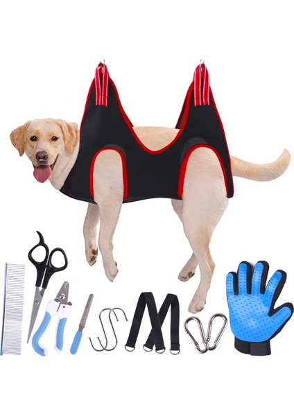 Mavi On Parça 1 L Yeni Evcil Hayvan Bakım Hamak Koşum Köpek Hamak Kısıtlama Çantası Evcil Hayvan Budama Seti Tarak Tırnak Makası Evcil Hayvan Malzemeleri Evcil Hayvan Bakım Araçları (Yurt Dışından)
