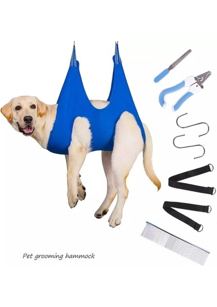 Mavi On Parça 1 L Yeni Evcil Hayvan Bakım Hamak Koşum Köpek Hamak Kısıtlama Çantası Evcil Hayvan Budama Seti Tarak Tırnak Makası Evcil Hayvan Malzemeleri Evcil Hayvan Bakım Araçları (Yurt Dışından)