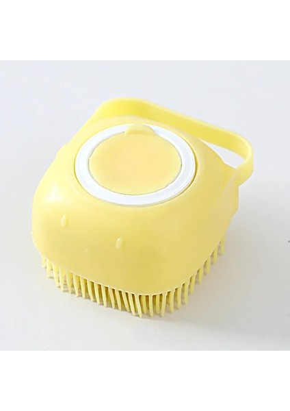Sarı Yumuşak Silikon Köpek Fırça Evcil Hayvan Şampuanı Masaj Banyo Fırçası Banyo Puppycat Yıkama Masaj Dağıtıcı Bakım Duş Fırçası (Yurt Dışından)