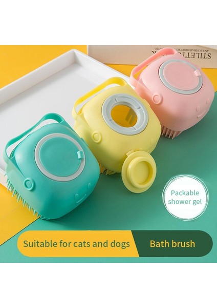 Sarı Yumuşak Silikon Köpek Fırça Evcil Hayvan Şampuanı Masaj Banyo Fırçası Banyo Puppycat Yıkama Masaj Dağıtıcı Bakım Duş Fırçası (Yurt Dışından) modelleri