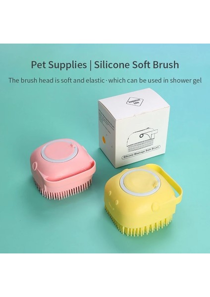 Sarı Yumuşak Silikon Köpek Fırça Evcil Hayvan Şampuanı Masaj Banyo Fırçası Banyo Puppycat Yıkama Masaj Dağıtıcı Bakım Duş Fırçası (Yurt Dışından) fırsatları