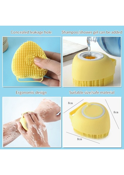 Sarı Yumuşak Silikon Köpek Fırça Evcil Hayvan Şampuanı Masaj Banyo Fırçası Banyo Puppycat Yıkama Masaj Dağıtıcı Bakım Duş Fırçası (Yurt Dışından) indirimleri