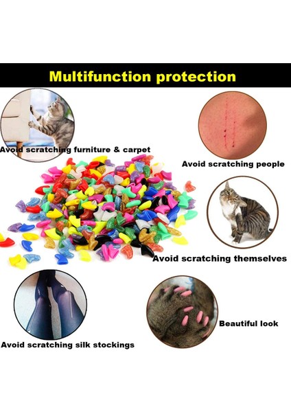 Mavi Glitter L 20 Adet Renkli Kedi Tırnak Kapakları Yumuşak Kedi Pençesi Yumuşak Paws Ücretsiz Yapışkanlı Tutkal Pet Tırnak Koruyucu Kapak (Yurt Dışından) indirimleri
