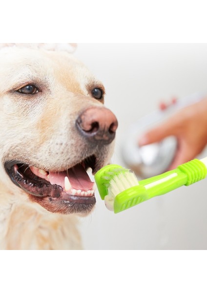 1 Takım Üç Taraflı Pet Diş Fırçası Kedi Köpek Temizleme Fırçası Kötü Nefes Tartar Diş Bakımı Aracı Evrensel Pet Cins Ağız Temizleme Malzemeleri (Yurt Dışından)