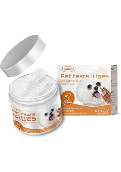 Beyaz 60 Adet Göz Pet Islak Mendiller Köpek Kedi Gözyaşı Leke Çıkarma Temiz Kağıt Pet Göz Bakım Araçları Mendil Pet Sağlık (Yurt Dışından)