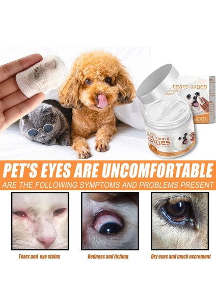 Beyaz 60 Adet Göz Pet Islak Mendiller Köpek Kedi Gözyaşı Leke Çıkarma Temiz Kağıt Pet Göz Bakım Araçları Mendil Pet Sağlık (Yurt Dışından) fırsatları