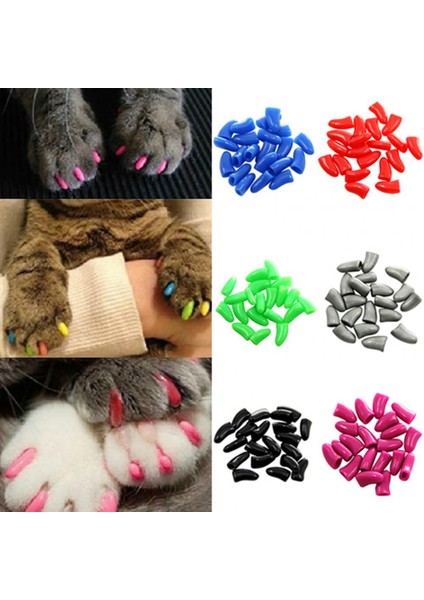 Beyaz Xxl 20 Adet Pet Köpek Kedi Tırnak Kapakları Yumuşak Silikon Dayanıklı Kullanışlı Anti-Scratch Pençe Pençe Tırnak Koruyucu Kılıf Ev Için (Yurt Dışından)