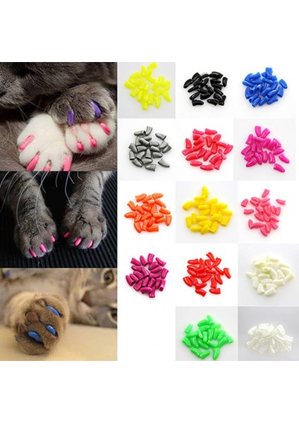 Beyaz Xxl 20 Adet Pet Köpek Kedi Tırnak Kapakları Yumuşak Silikon Dayanıklı Kullanışlı Anti-Scratch Pençe Pençe Tırnak Koruyucu Kılıf Ev Için (Yurt Dışından) modelleri