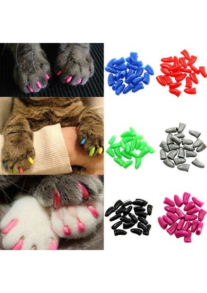 Bej S 20 Adet Silikon Yumuşak Kedi Tırnak Kapağı Kedi Paw Pençe Evcil Hayvan Tırnak Koruyucu Kedi Tırnak Kapağı Ücretsiz Tutkal ile Pet Tırnak Koruyucu Evcil Hayvan Ürünleri (Yurt Dışından) modelleri