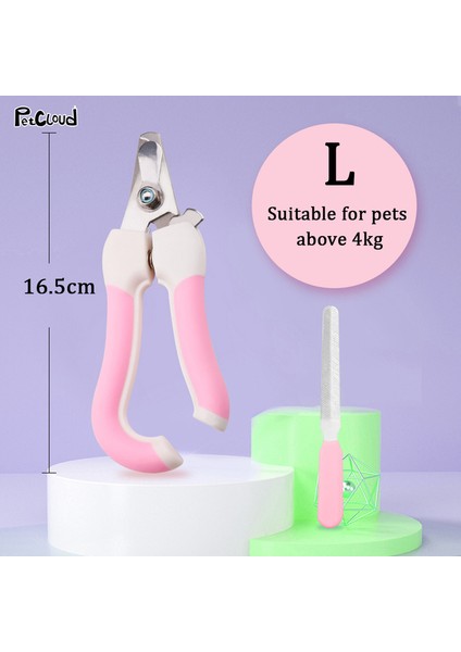 Pink-L Petnailclippe Profesyonel Pet Köpek Tırnak Makası Paslanmaz Çelik Emek Tasarrufu Sağlayan Bakım Makası Clippers Kedi Yavrusu Pençe Temizlik Malzemeleri (Yurt Dışından)