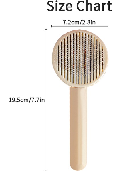 Gri 20X7.5X4 Cm Pet Kedi Tarak Köpek Fırçası Kaldırma Karışık Saç Köpek Bakım Aracı Kendi Kendini Temizleyen Slicker Fırça Yavru Saç Özel Iğne Tarak (Yurt Dışından) fırsatları