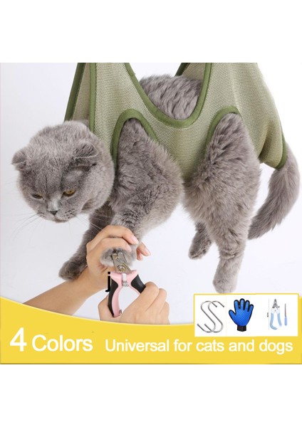 Pembe 6-10 kg Kedi Bakım Tırnak Kesme, Çizilmez Isırık Sabit Çanta Banyo Kırpma Kısıtlama Çantası Pet Güzellik Hamak Asılı Pet Malzemeleri Seti (Yurt Dışından) fırsatları