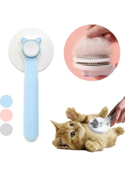 Gri 8X19 cm Kedi Fırça Pet Tarak Saç Kediler Köpekler Için Pet Saç Tarak Kaldırır Bakım Saç Temizleyici Temizleme Güzellik Slicker Fırça Kedi Aksesuarları (Yurt Dışından)