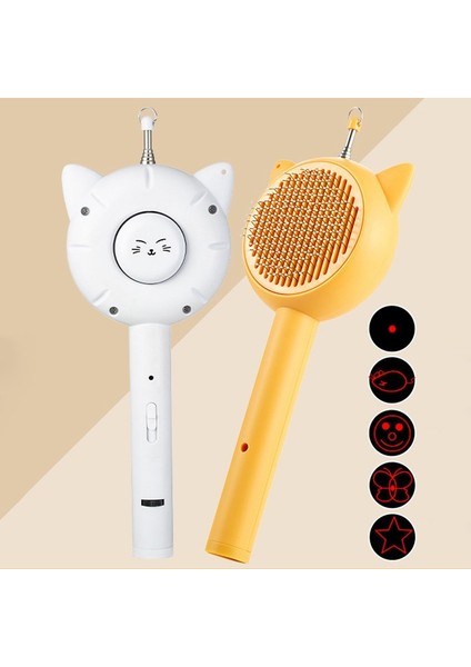 Beyaz Çok Fonksiyonlu Kedi Tarak Epilasyon Fırçası Kedi Alay Sopa Kedi Lazer Pointer Pet Masaj Tarak Bakım Malzemeleri USB Şarj (Yurt Dışından) fırsatları
