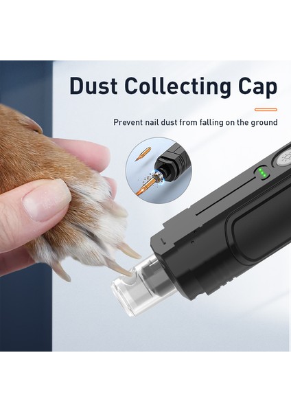 P3 Siyah P3 Rojeco P3 Elektrikli Evcil Hayvan Tırnak Törpüsü Profesyonel Köpek Tırnak Makası + 2 LED Işık Şarj Edilebilir Kedi Pençesi Tırnak Bakım Aksesuarları (Yurt Dışından)