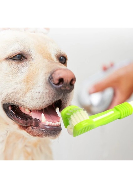 3 Takım Üç Taraflı Pet Diş Fırçası Kedi Köpek Temizleme Fırçası Kötü Nefes Tartar Diş Bakımı Aracı Evrensel Pet Cins Ağız Temizleme Malzemeleri (Yurt Dışından)