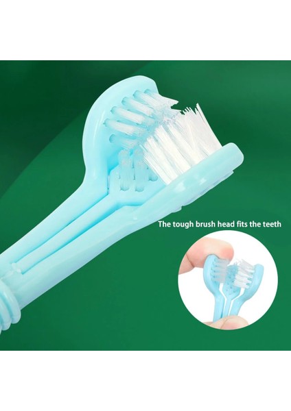 3 Takım Üç Taraflı Pet Diş Fırçası Kedi Köpek Temizleme Fırçası Kötü Nefes Tartar Diş Bakımı Aracı Evrensel Pet Cins Ağız Temizleme Malzemeleri (Yurt Dışından)