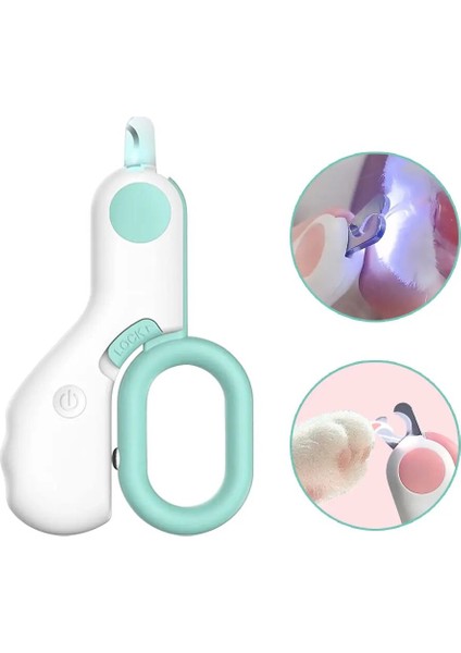 Pembe Profesyonel Evcil Hayvan Tırnak Makası Led Işık Kedi Köpek Genel Aydınlatma Kulak Akarları Tırnak Törpüsü Güzellik Aracı Giyotin Emniyet Kilidi İle (Yurt Dışından)