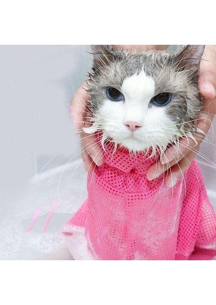 Turuncu Ikinci Nesil Örgü Kedi Bakım Banyo Çantası Ayarlanabilir Kediler Evcil Hayvan Tırnak Kırpma Anti Scratch Isırık Kısıtlama Için Yıkama Torbaları (Yurt Dışından)