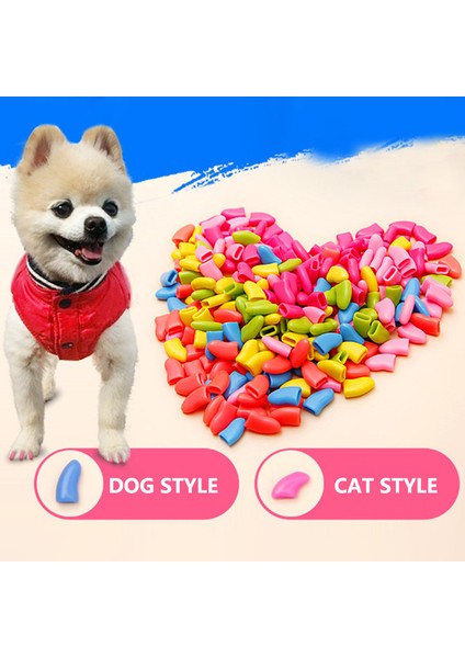 Mavi L-Köpek Yumuşak Kedi Tırnak Kapakları Köpek Paw Tırnak Pençe Kap Yavru Tırnak Kapak Pet Paws Yapışkanlı Tutkal ile Caps Kedi Bakım Malzemeleri (Yurt Dışından) fiyatları