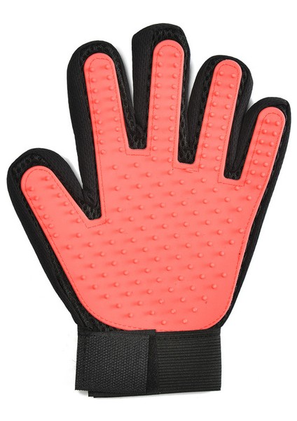 Sol El Kırmızı Ücretsiz Boyut Kedi Bakım Dökülme Fırçası Eldiven Dokunmatik Pet Köpek Nazik Verimli Sırt Masajı Kürk Yıkama Banyo Fırçası Tarak (Yurt Dışından)