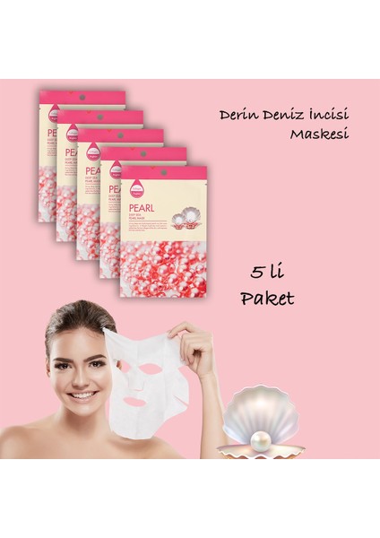 5 Adet Derin Deniz Inci Maskesi Hanımeli Özlü Deep Sea Pearl Mask XLM434