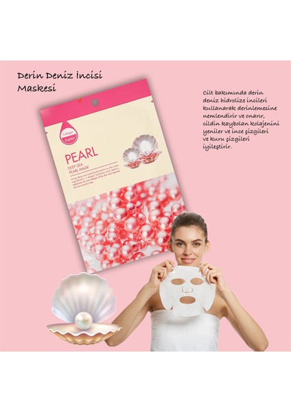 5 Adet Derin Deniz Inci Maskesi Hanımeli Özlü Deep Sea Pearl Mask XLM434