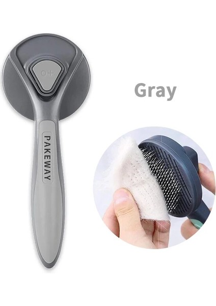 Gri Kedi Köpek Epilasyon Tarak Kedi Fırça Bakım Aracı Köpek Saç Dökülme Düzeltici Iğne Taraklar Kedi Saç Temizleme Dematting Fırça (Yurt Dışından)