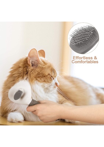 Gri Pet Köpek Kedi Tarak Kendi Kendini Temizleyen Paslanmaz Çelik Iğne Bakım Bakımı Kedi Fırça Astar Karışık Saç Çıkarıcı Kedi Güzellik Malzemeleri (Yurt Dışından) fırsatları