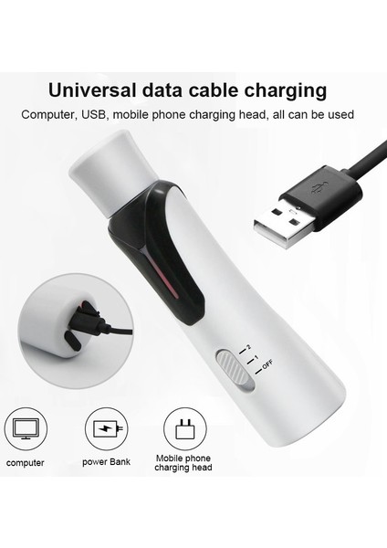 Gösterildiği Gibi Pet Otomatik Tırnak Kalemtıraş Kedi Köpek Manikür Temizleme Pençe Kalemtıraş Şarj Edilebilir USB Şarj Elektrikli Tırnak Makası Araçları (Yurt Dışından)