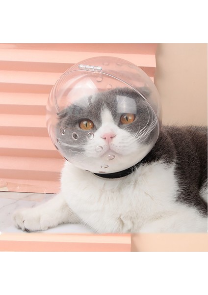 M (14.3X13X6.6Cm) Kedi Namlu Anti Bite Nefes Alabilir Bakım Ağızlıkları Kedi Namlu Bakım Maskesi Yalama Koruyucu Uzay Başlığı Evcil Hayvan Maskesi Kapağı (Yurt Dışından) fırsatları