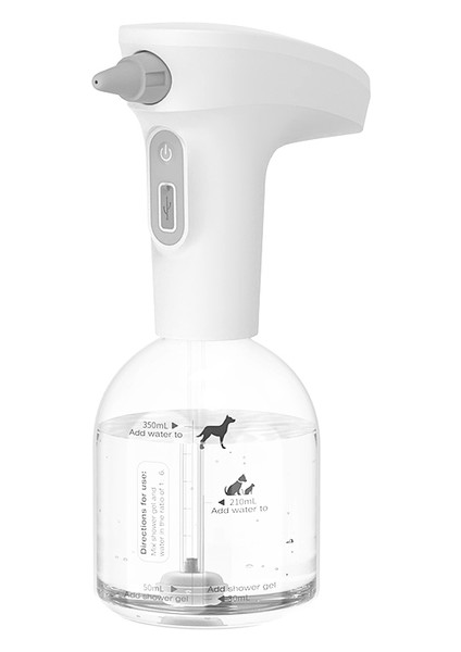 Beyaz Rojeco Otomatik Kedi Sabun Köpük Dağıtıcı Elektrikli Pet Akıllı Banyo Sıvı Sabun ve Şampuan Dispenseri Köpek Duş Dispenseri (Yurt Dışından)