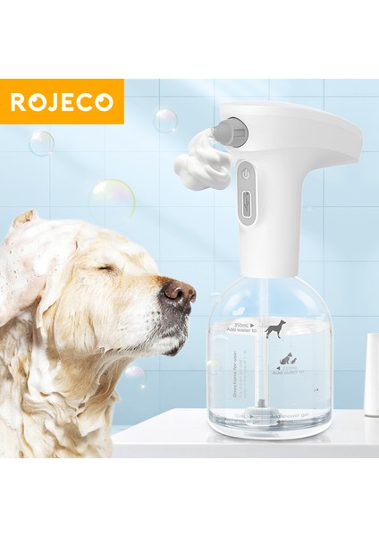 Beyaz Rojeco Otomatik Kedi Sabun Köpük Dağıtıcı Elektrikli Pet Akıllı Banyo Sıvı Sabun ve Şampuan Dispenseri Köpek Duş Dispenseri (Yurt Dışından) fiyatları