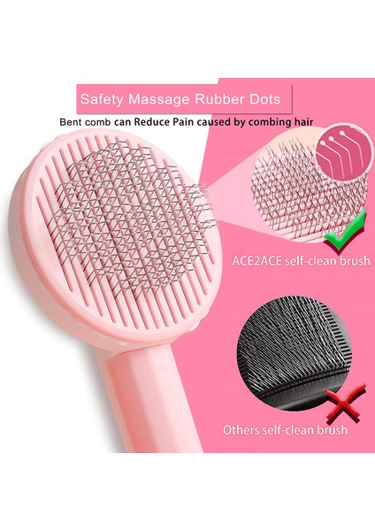 Yeşil 20X7.5 cm Kedi Tarak Kendi Kendini Temizleyen Slicker Fırça Köpek Kedi Saç Astar Karışık Pet Saç Masaj Fırçası Kedi Aksesuarları Kaldırır (Yurt Dışından) modelleri