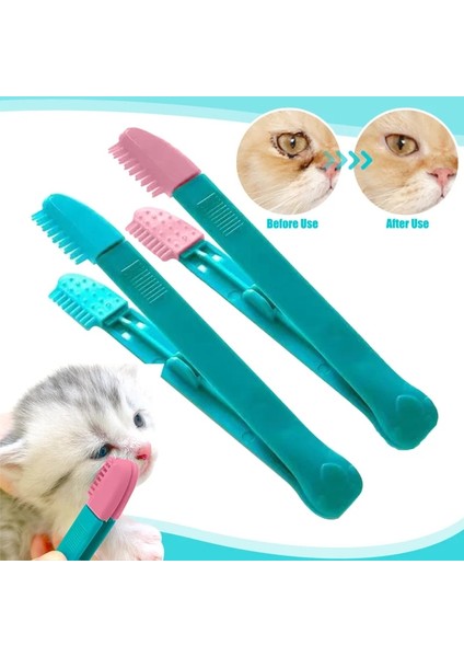 Stil 2 Çevre Dostu Kedi Gözü Mendil Ovmak Yavru Göz Ovma El Kedi Gözü Kaka Fırçası Yeniden Kullanılabilir Toka Tasarım Pet Tarak Gözy Leke Fırçası (Yurt Dışından)