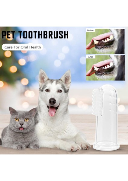 1 Takım Süper Yumuşak Pet Parmak Diş Fırçası Oyuncak Köpek Fırçası Kötü Nefes Tartar Diş Aracı Köpek Kedi Temizleme Pet Malzemeleri (Yurt Dışından)