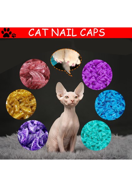 Gümüş Parıltılı L Yeni Moda li Kedi Tırnak Kapakları Yumuşak Kedi Pençe Yumuşak Paws 20 Adet/ grup Yapışkan Tutkal ile Boyut Xs S M Lgift Evcil Hayvan Için (Yurt Dışından) modelleri