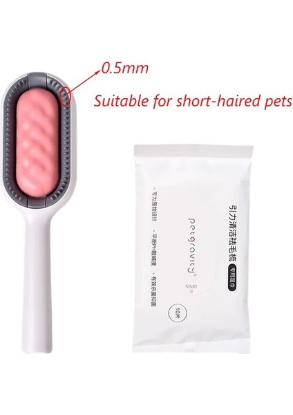 Pembe Kısa Set Resim Olarak Çift Taraflı Epilasyon Fırçaları Kedi Köpek Için Pet Bakım Tarağı Mendil Yavru Fırça Gato Accesorios Artículos Para Mascotas (Yurt Dışından)