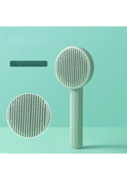 Yeşil 20X7.5 cm Pet Kedi Fırça Köpek Tarak Kendi Kendini Temizleyen Slicker Fırça Kedi Köpek Saç Karışık Pet Saç Masaj Tarak Kediler Aksesuarları Kaldırır (Yurt Dışından)