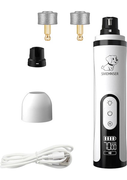 2 Adet Kafaları ile Elektrikli Evcil Hayvan Tırnak Törpüsü LED Işık ile Kedi Köpekler Tırnak Makası USB Şarj Edilebilir Pençeleri Tırnak Kesici Evcil Hayvan Bakım Giyotin Malzemeleri (Yurt Dışından)
