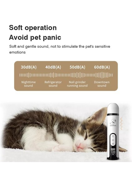 2 Adet Kafaları ile Elektrikli Evcil Hayvan Tırnak Törpüsü LED Işık ile Kedi Köpekler Tırnak Makası USB Şarj Edilebilir Pençeleri Tırnak Kesici Evcil Hayvan Bakım Giyotin Malzemeleri (Yurt Dışından)