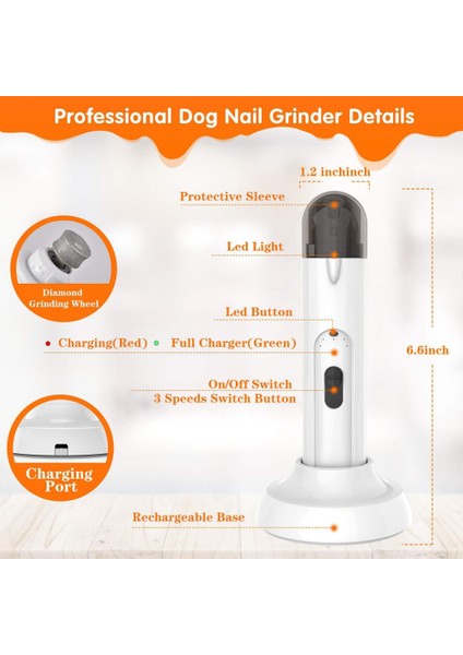 Hiçbir Bace 2 Hız Elektrikli Köpek Tırnak Makası USB Şarj Edilebilir Dilsiz Ağrısız Pet Kedi Paws Tırnak Bakım Giyotin Araçları Köpek Tırnak Öğütücüler Için (Yurt Dışından) modelleri